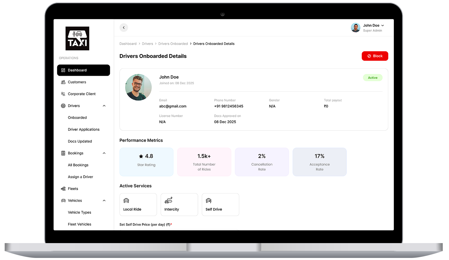 Chauffeur Management Module