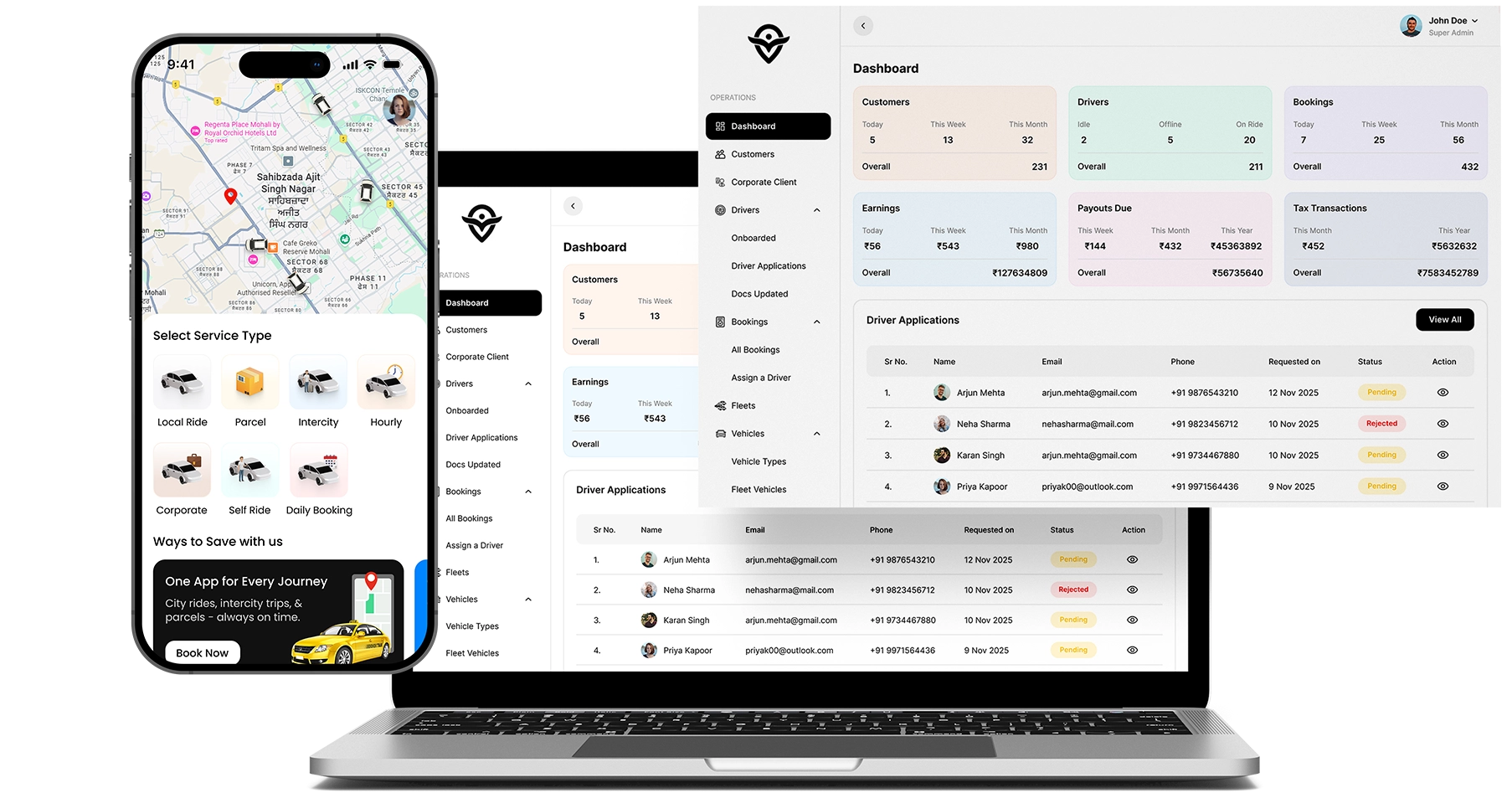 Custom-Built On Demand Taxi Booking App