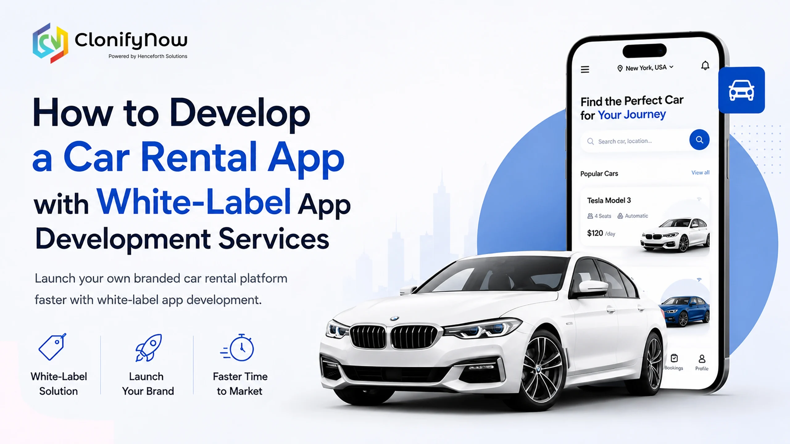 How to develop a car renal app with white label app