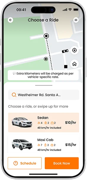 ReadyTaxi App banner promoting a ride-hailing and taxi booking service with driver tools and an easy admin panel for users.