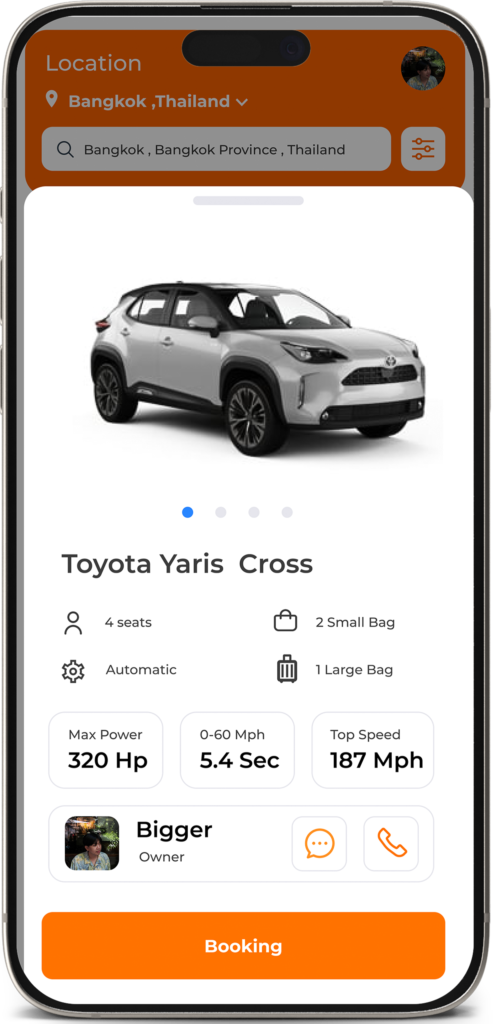 mobile image showing car details