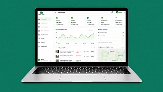 Nextdoor Clone-Admin Panel Features