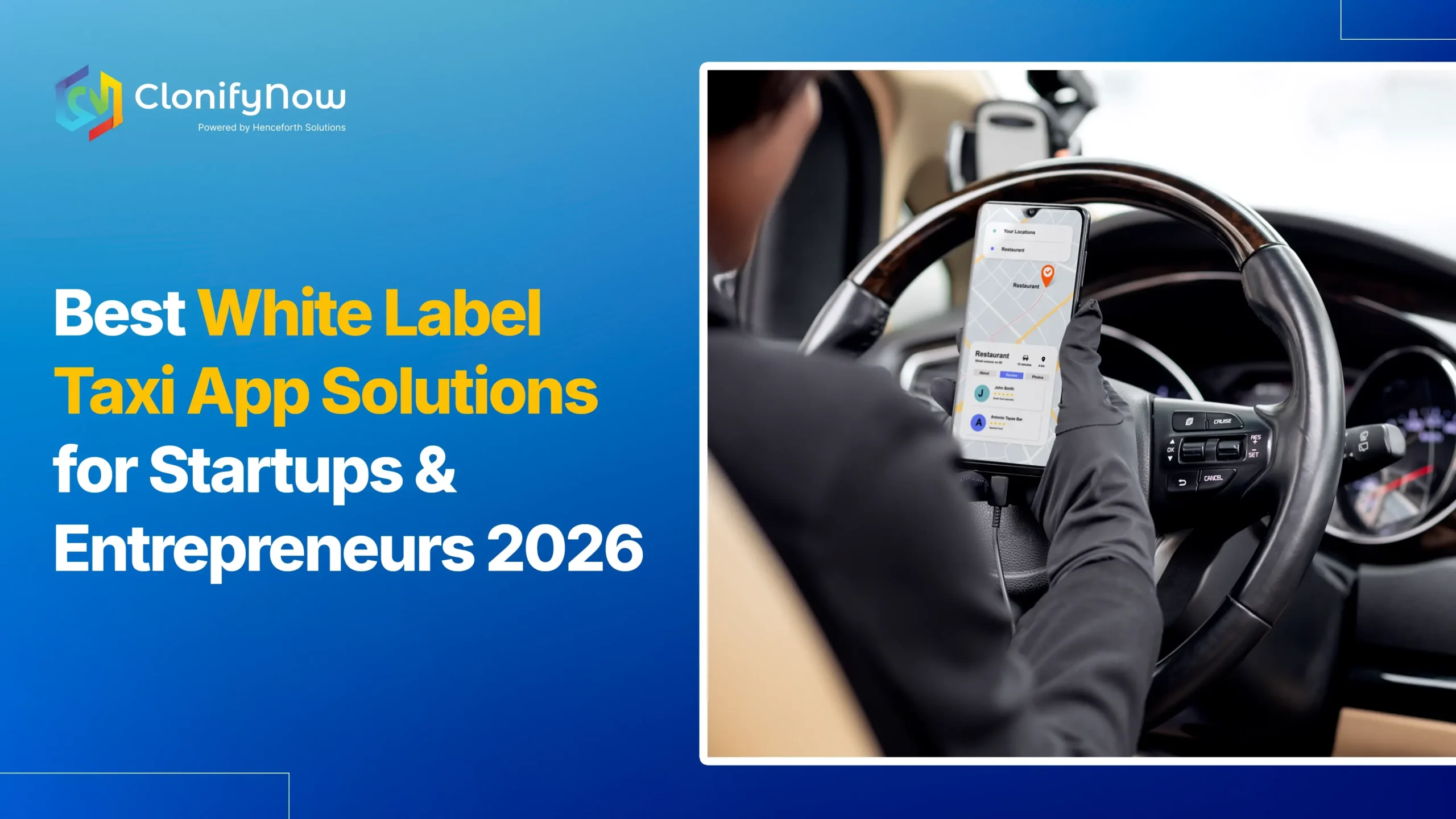 Best White Label Taxi App Solutions for Startups & Entrepreneurs 2026