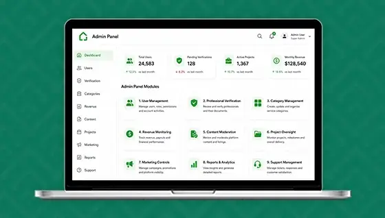 Admin Panel Features